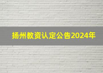 扬州教资认定公告2024年