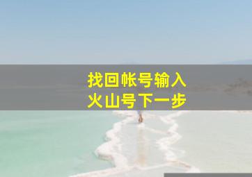 找回帐号输入火山号下一步