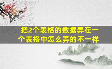 把2个表格的数据弄在一个表格中怎么弄的不一样