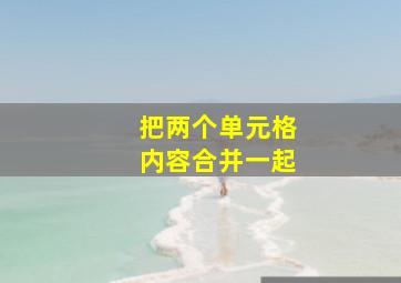 把两个单元格内容合并一起