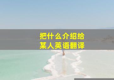 把什么介绍给某人英语翻译