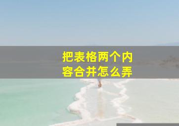 把表格两个内容合并怎么弄