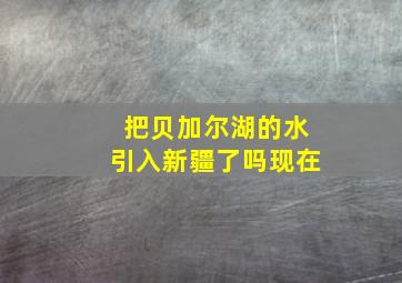 把贝加尔湖的水引入新疆了吗现在