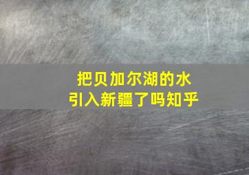 把贝加尔湖的水引入新疆了吗知乎