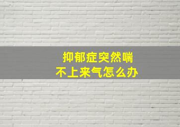 抑郁症突然喘不上来气怎么办