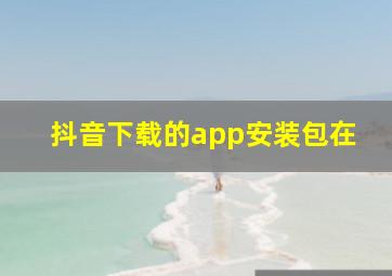 抖音下载的app安装包在