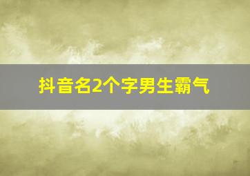 抖音名2个字男生霸气