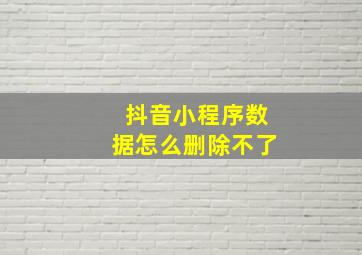 抖音小程序数据怎么删除不了