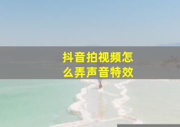 抖音拍视频怎么弄声音特效