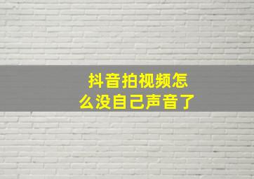 抖音拍视频怎么没自己声音了