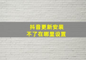 抖音更新安装不了在哪里设置