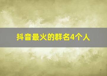 抖音最火的群名4个人