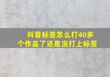 抖音标签怎么打40多个作品了还是没打上标签