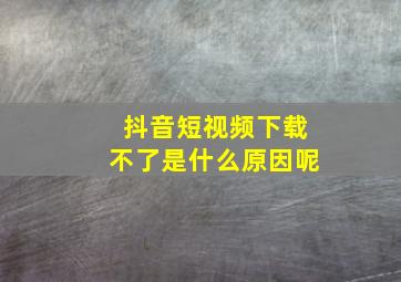 抖音短视频下载不了是什么原因呢