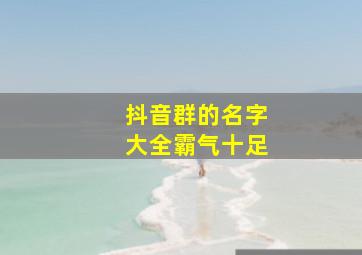 抖音群的名字大全霸气十足