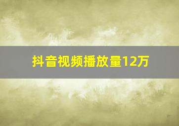 抖音视频播放量12万