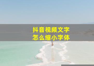 抖音视频文字怎么缩小字体