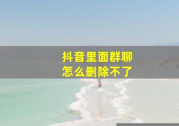 抖音里面群聊怎么删除不了