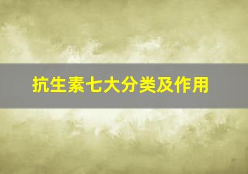 抗生素七大分类及作用