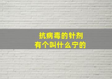 抗病毒的针剂有个叫什么宁的