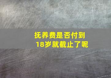 抚养费是否付到18岁就截止了呢