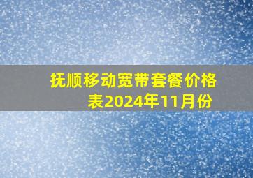 抚顺移动宽带套餐价格表2024年11月份