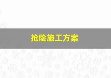 抢险施工方案