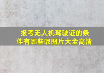 报考无人机驾驶证的条件有哪些呢图片大全高清