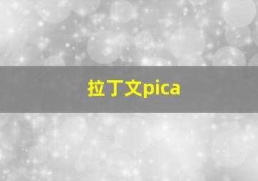 拉丁文pica