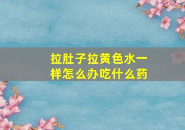 拉肚子拉黄色水一样怎么办吃什么药