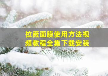 拉薇面膜使用方法视频教程全集下载安装