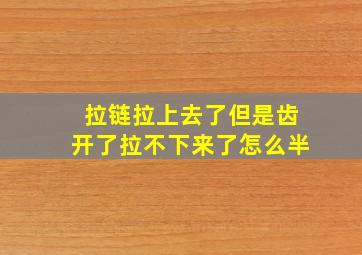 拉链拉上去了但是齿开了拉不下来了怎么半