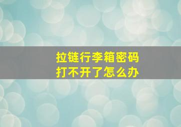 拉链行李箱密码打不开了怎么办