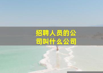 招聘人员的公司叫什么公司