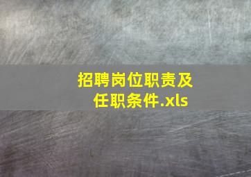 招聘岗位职责及任职条件.xls