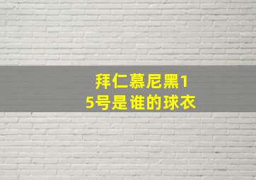 拜仁慕尼黑15号是谁的球衣