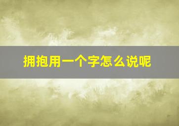 拥抱用一个字怎么说呢