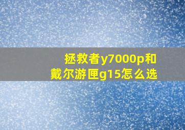 拯救者y7000p和戴尔游匣g15怎么选