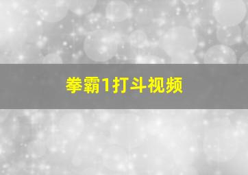 拳霸1打斗视频