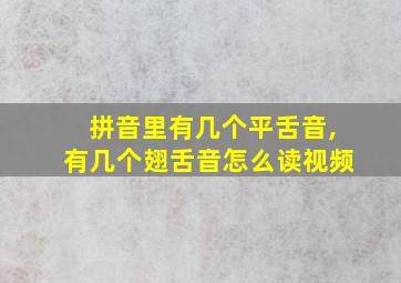 拼音里有几个平舌音,有几个翅舌音怎么读视频