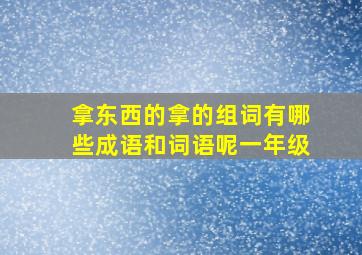 拿东西的拿的组词有哪些成语和词语呢一年级