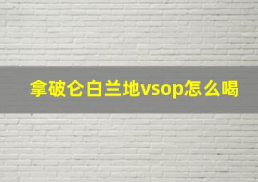 拿破仑白兰地vsop怎么喝