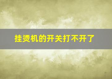 挂烫机的开关打不开了