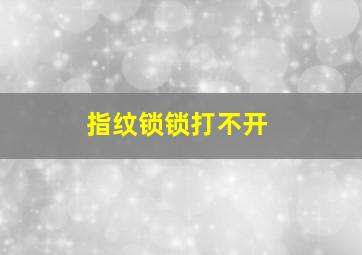 指纹锁锁打不开