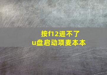 按f12进不了u盘启动项麦本本