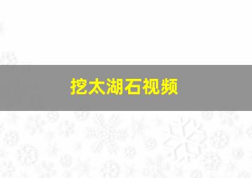 挖太湖石视频