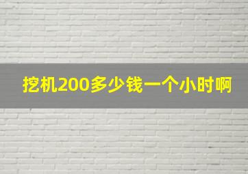 挖机200多少钱一个小时啊