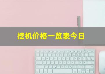 挖机价格一览表今日