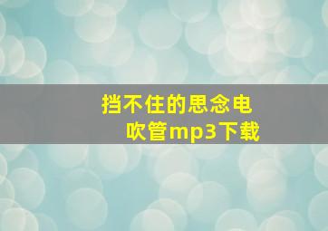 挡不住的思念电吹管mp3下载