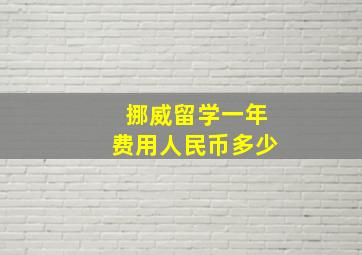 挪威留学一年费用人民币多少